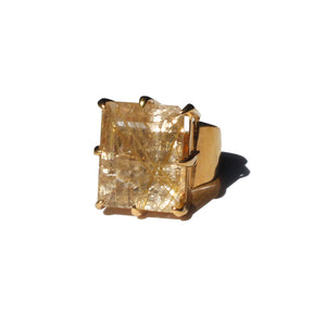 Golden Rutilated Quartz Ring 