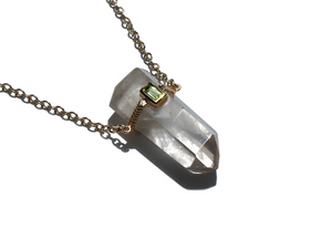 Cuarzo Blanco con Peridoto