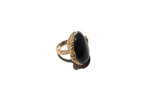 Anillo Uroboros Obsidiana
