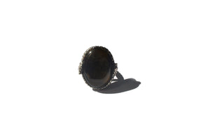 Anillo Uroboros Obsidiana