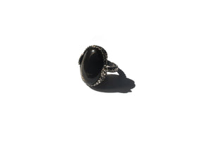 Anillo Uroboros Obsidiana